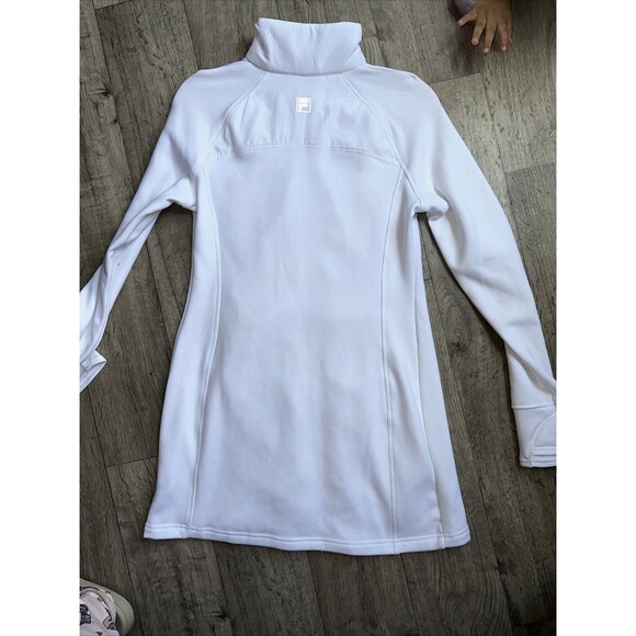 Fila White Zip-Up Jacket Sport with‎ Quilted Panels Sku9 - Picture 9 of 12